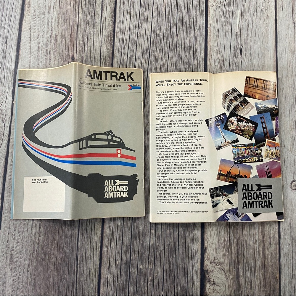 Lot Of 2 Amtrak National Train Timetables Booklet Brochure October 1984